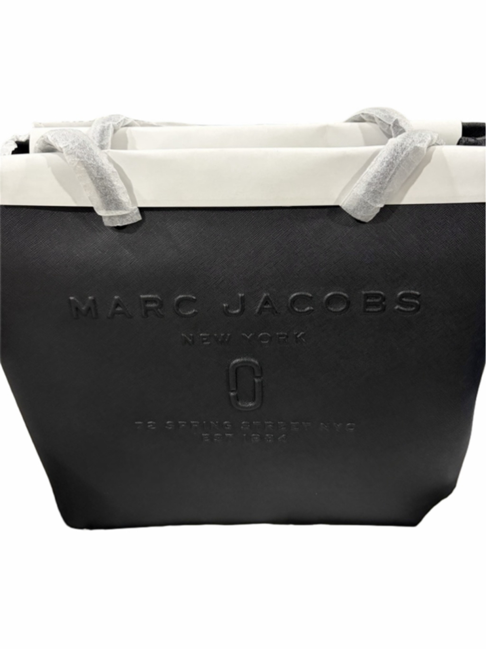 NWT Marc Jacobs Logo Shopper East-West Tote Bag in Black - Picture 2 of 13